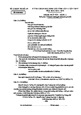 Đề thi chọn học sinh giỏi tỉnh Nghệ An lớp 11 cấp thpt năm học 2015 2016 môn thi Ngữ văn